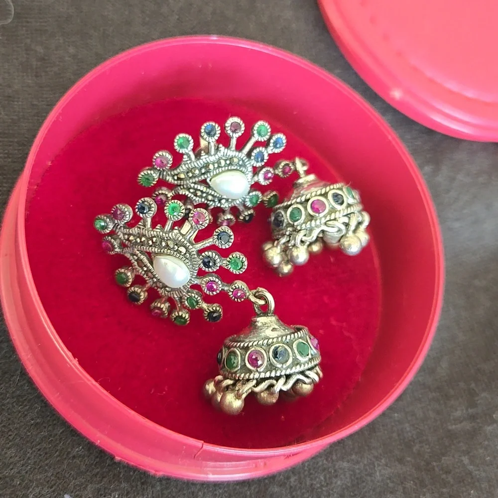 Multistone Jingling Earrings With Gift Box